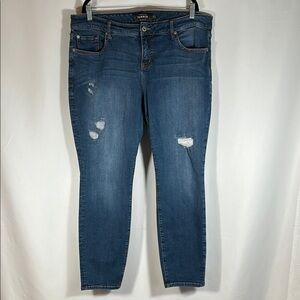 Torrid Blue Lightly Distressed Skinny Jeans 20R